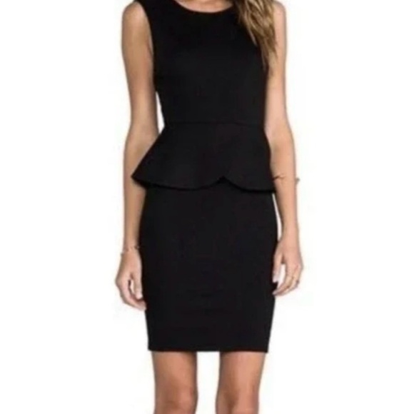 Alice + Olivia Employed Peplum Black Dress size 4 - Picture 1 of 6